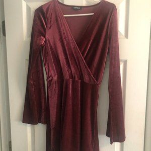 Velvet Long-Sleeved Dress